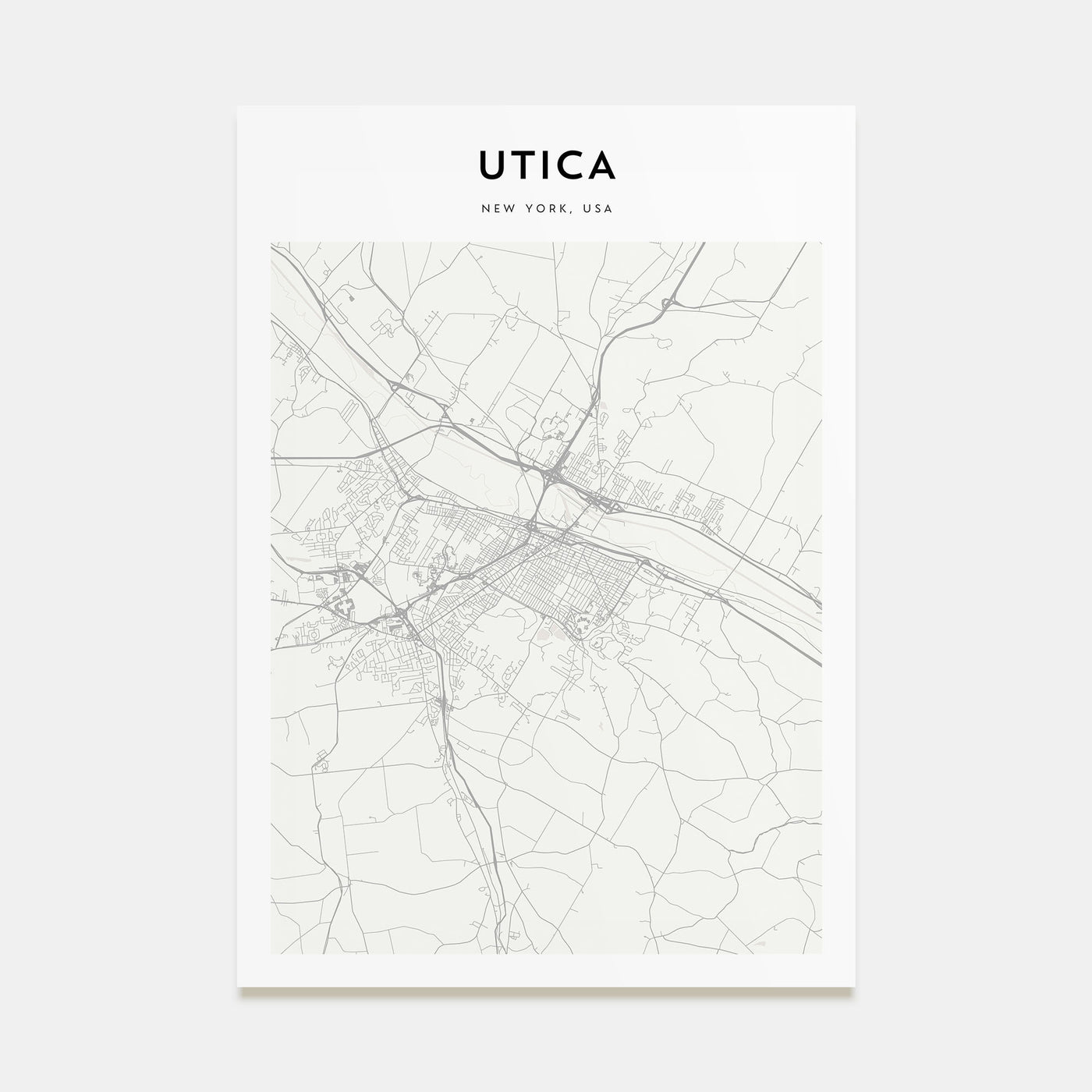Utica Map Portrait Poster
