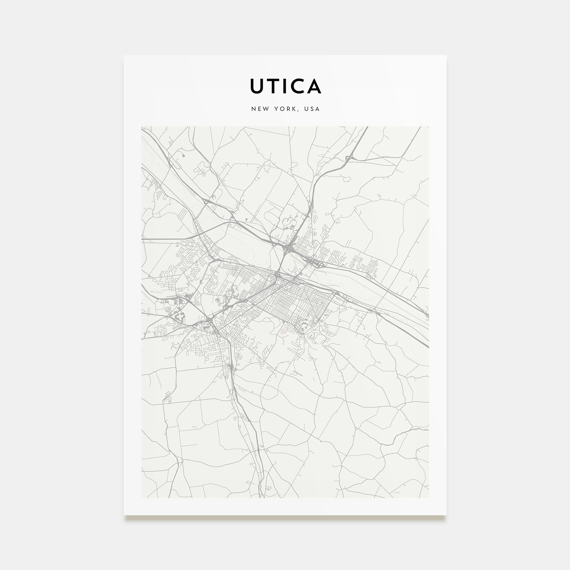 Utica Map Portrait Poster