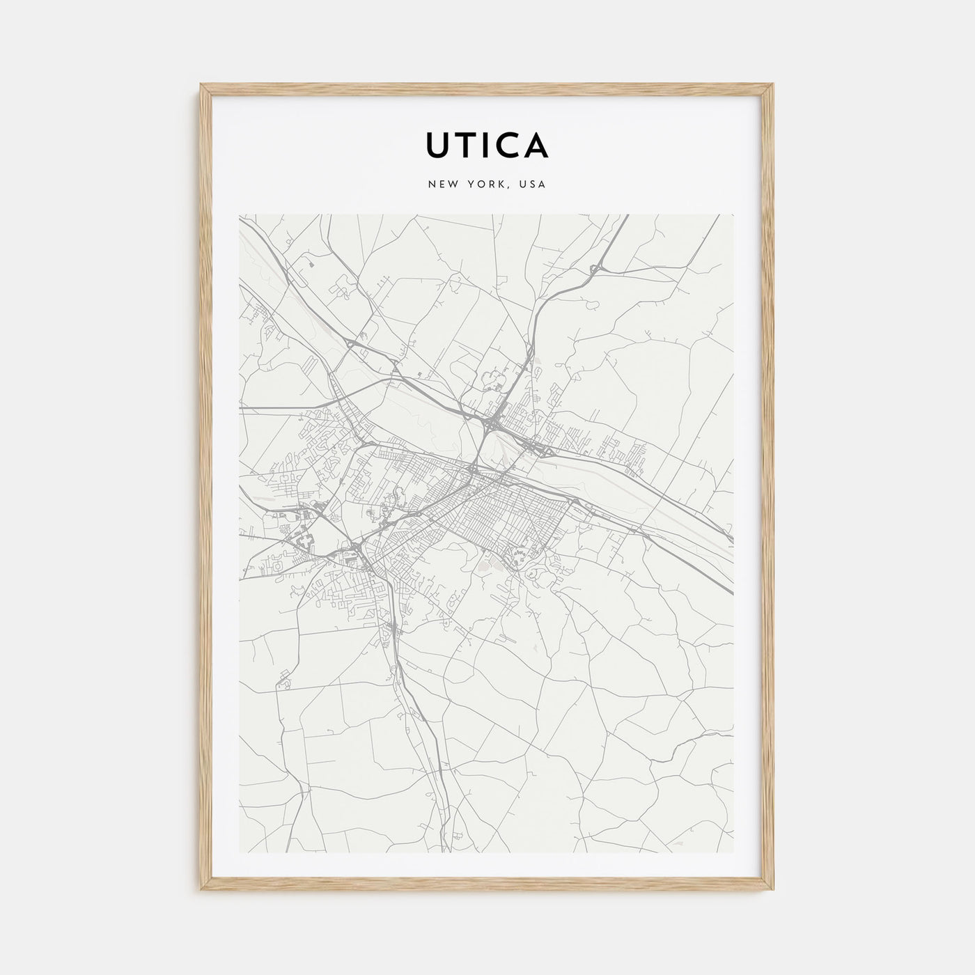 Utica Map Portrait Poster