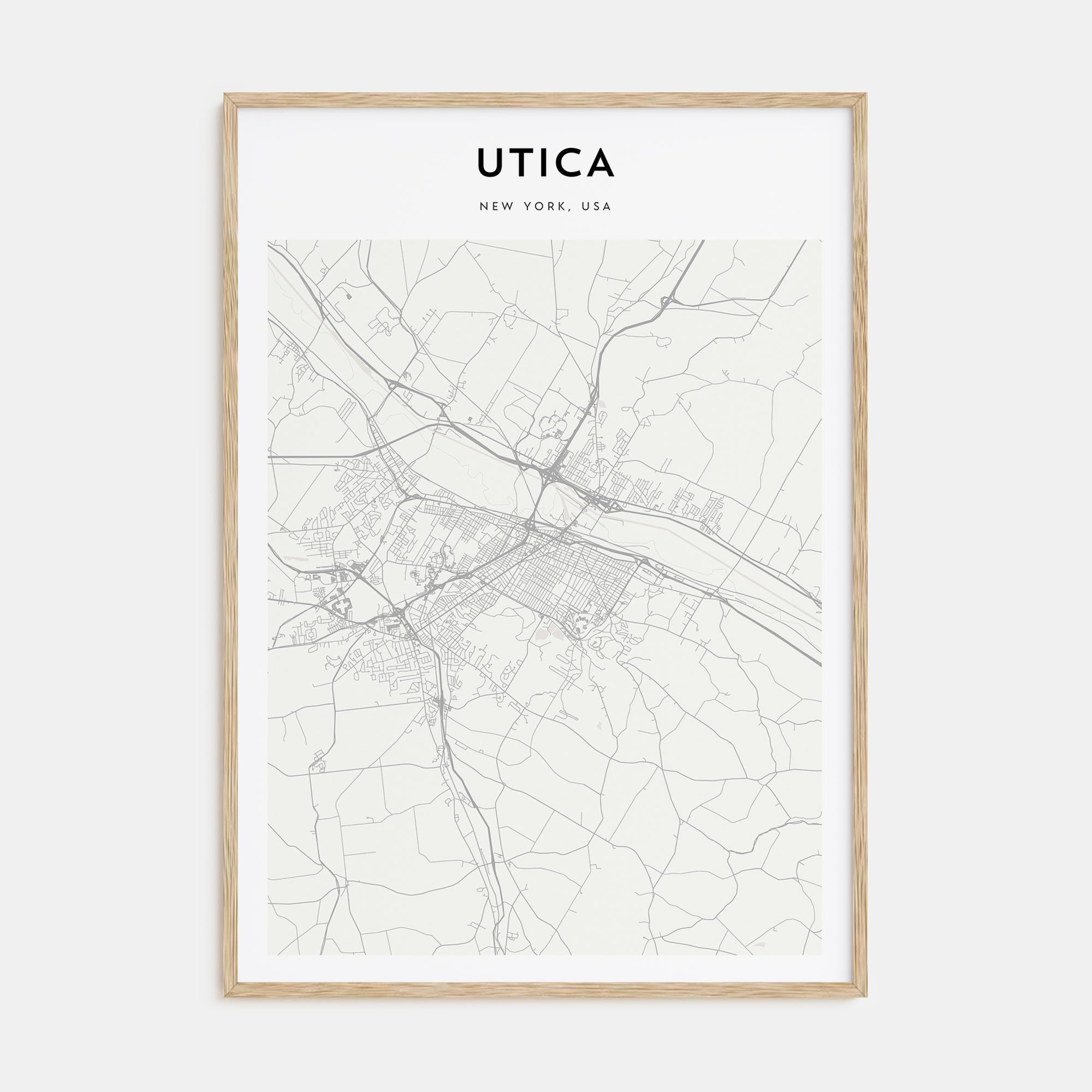 Utica Map Portrait Poster
