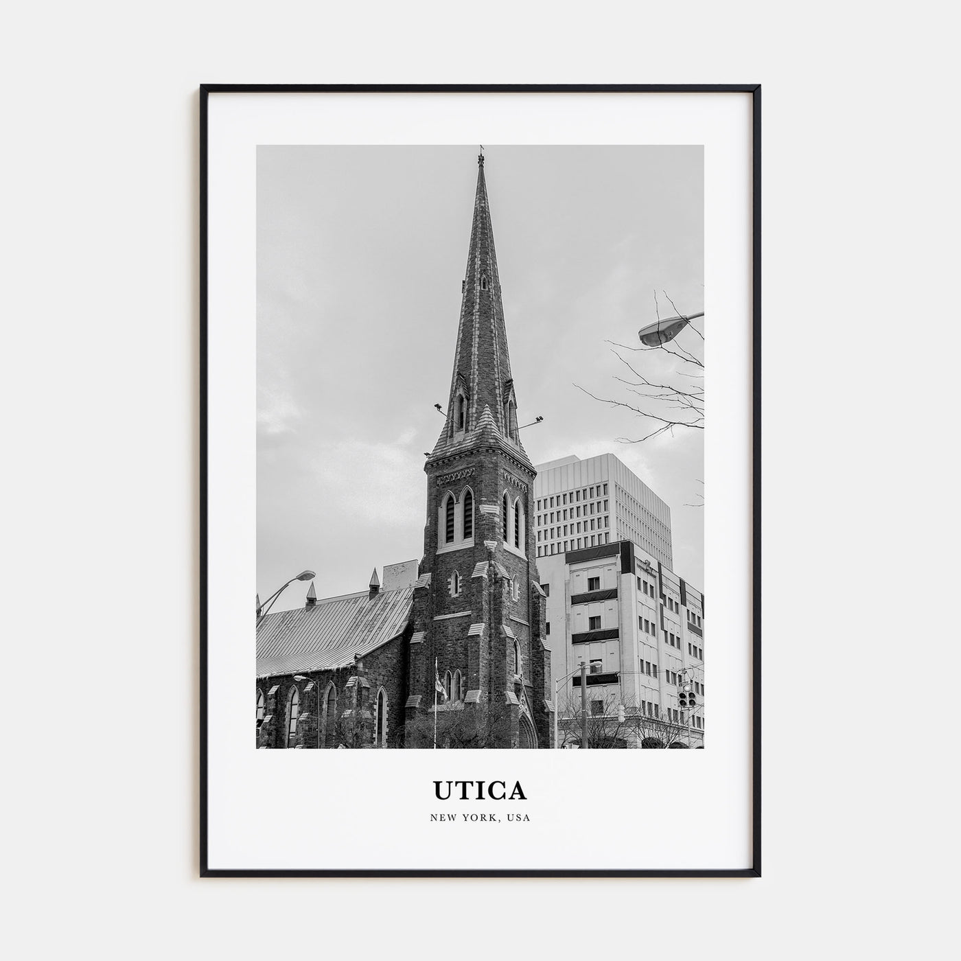 Utica Portrait B&W Poster