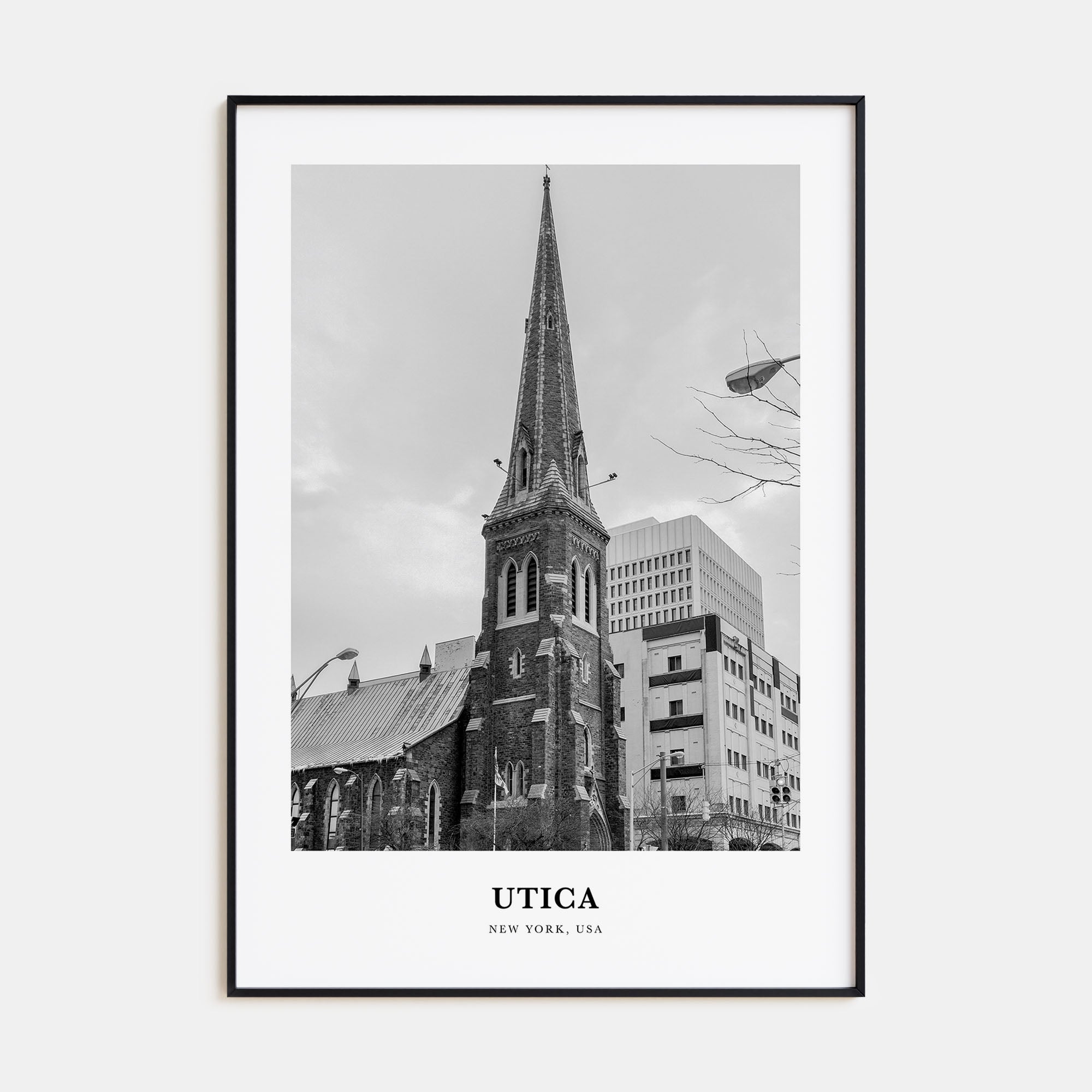 Utica Portrait B&W Poster
