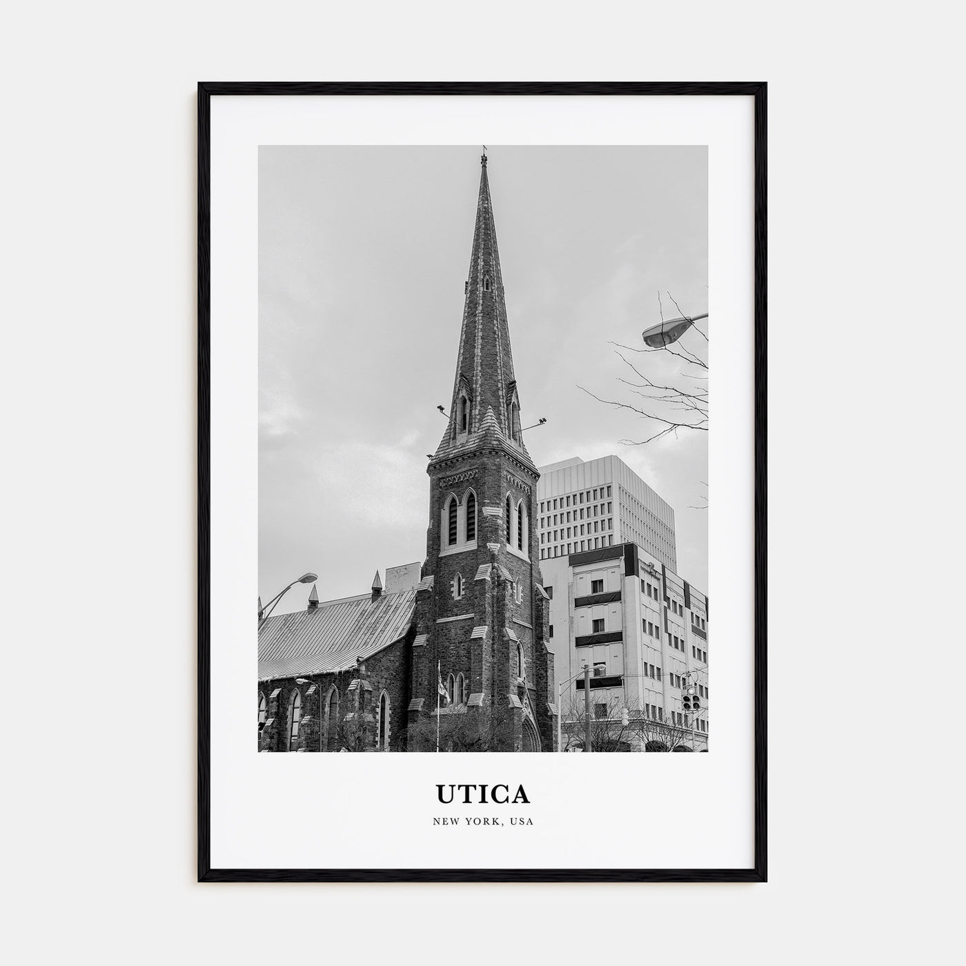 Utica Portrait B&W Poster