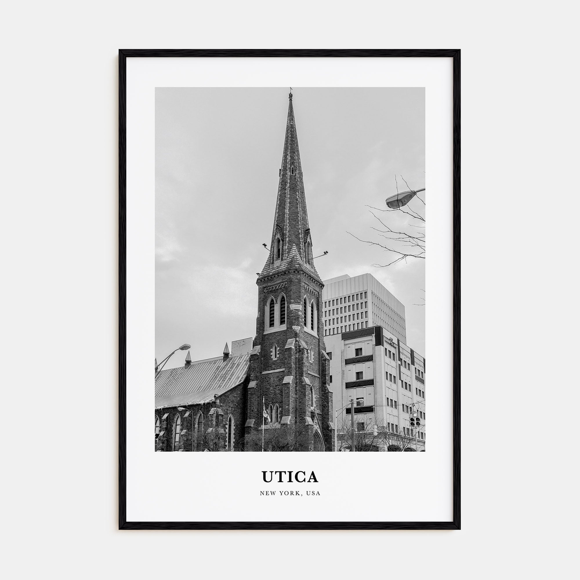 Utica Portrait B&W Poster