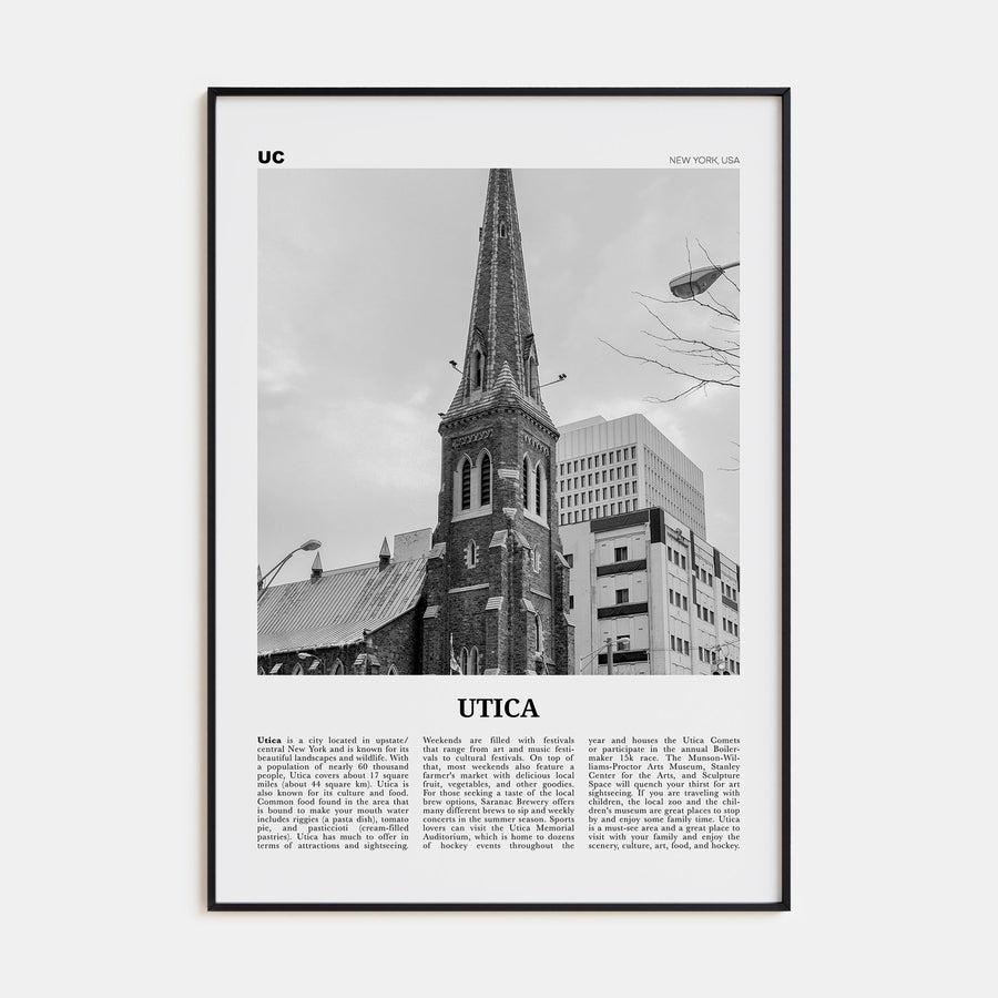 Utica Travel B&W Poster