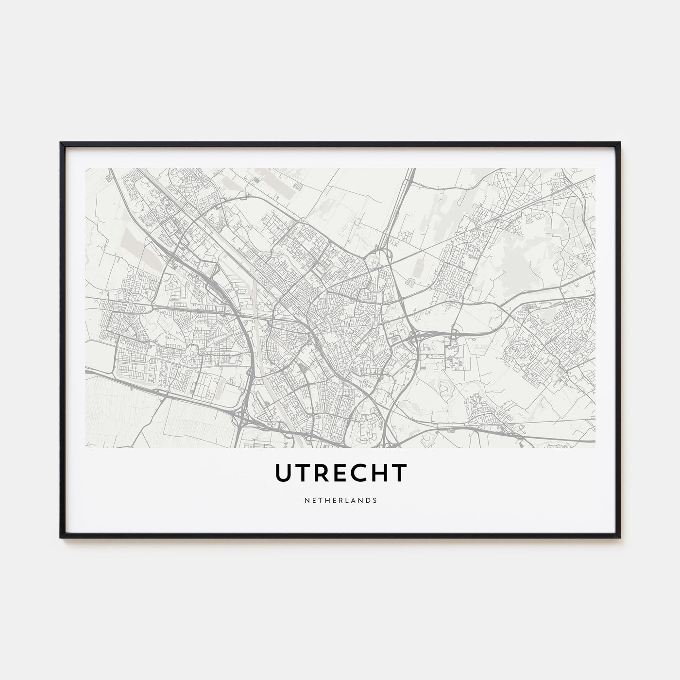 Utrecht Map Landscape Poster