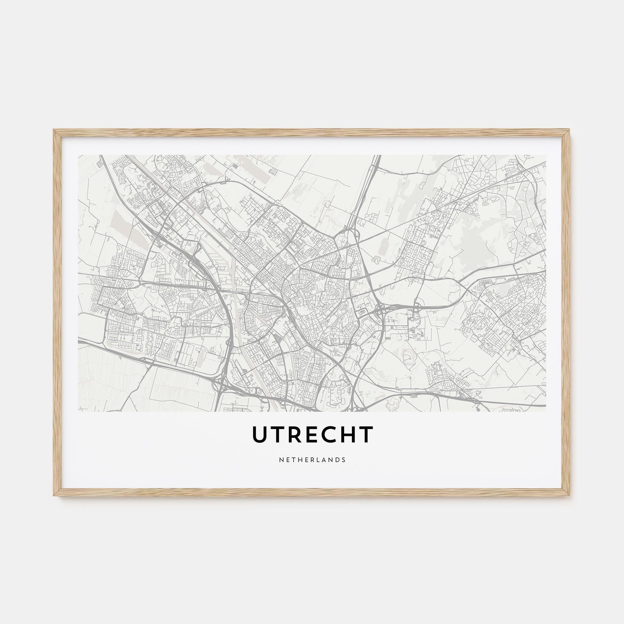 Utrecht Map Landscape Poster