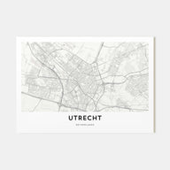 Utrecht Map Landscape Poster
