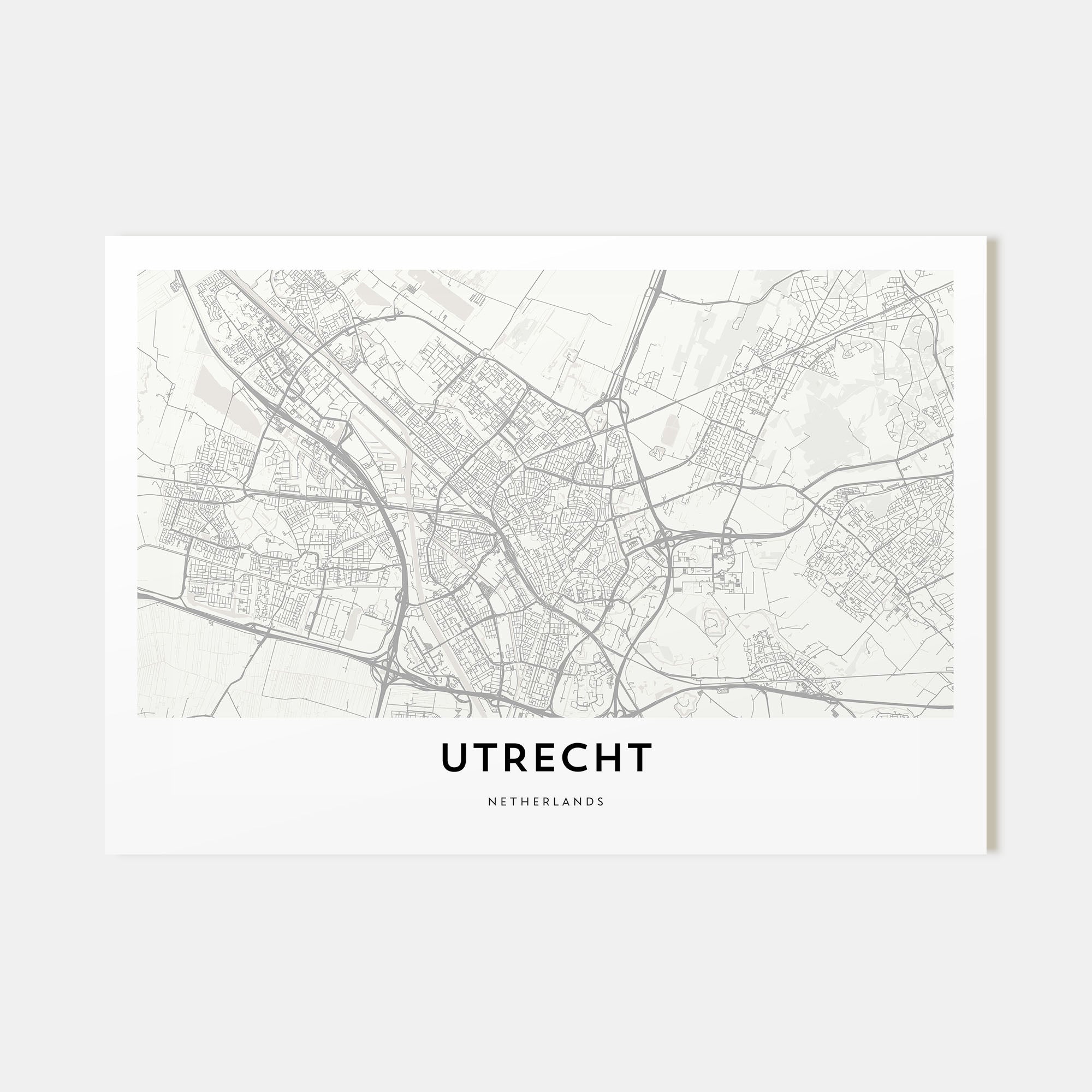 Utrecht Map Landscape Poster