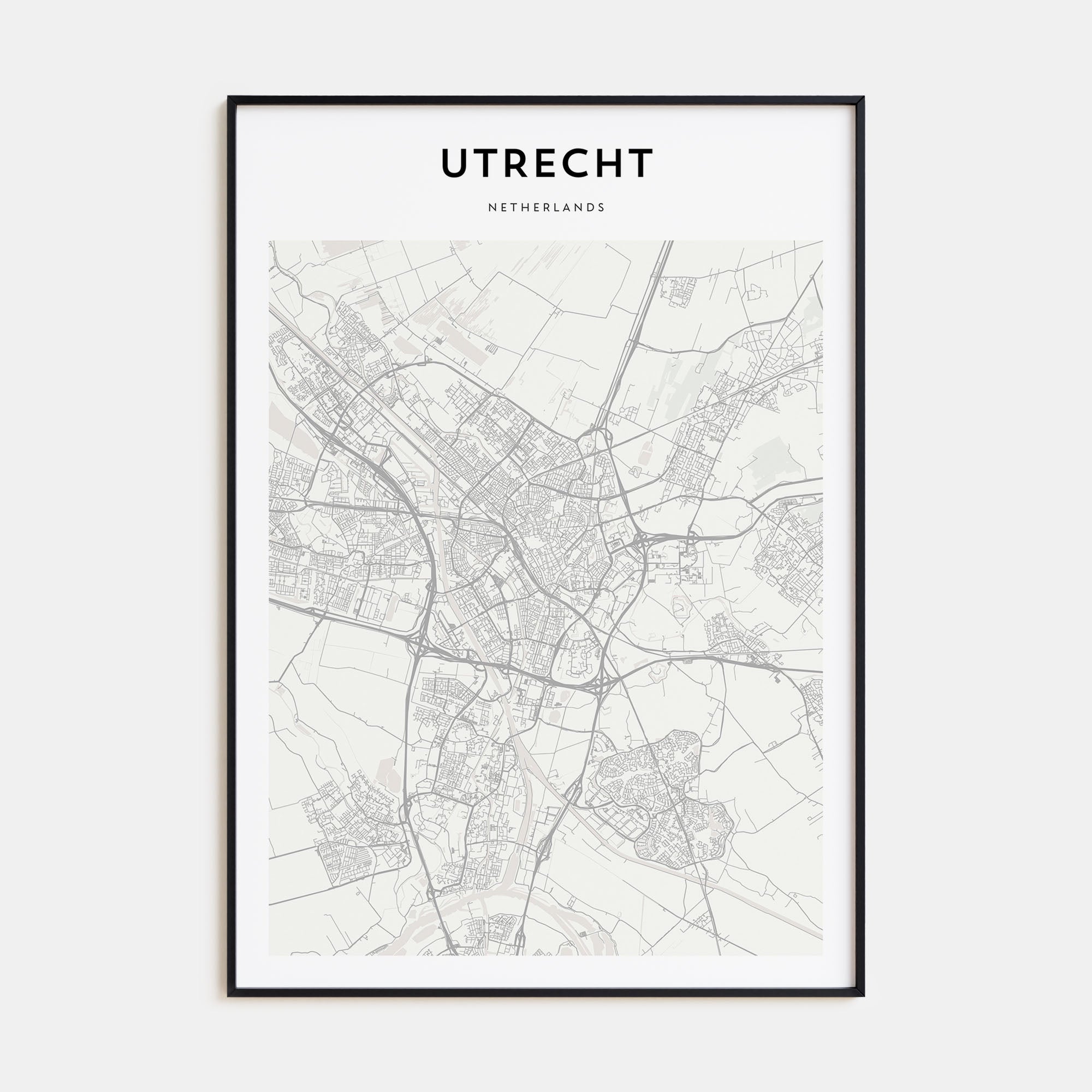Utrecht Map Portrait Poster