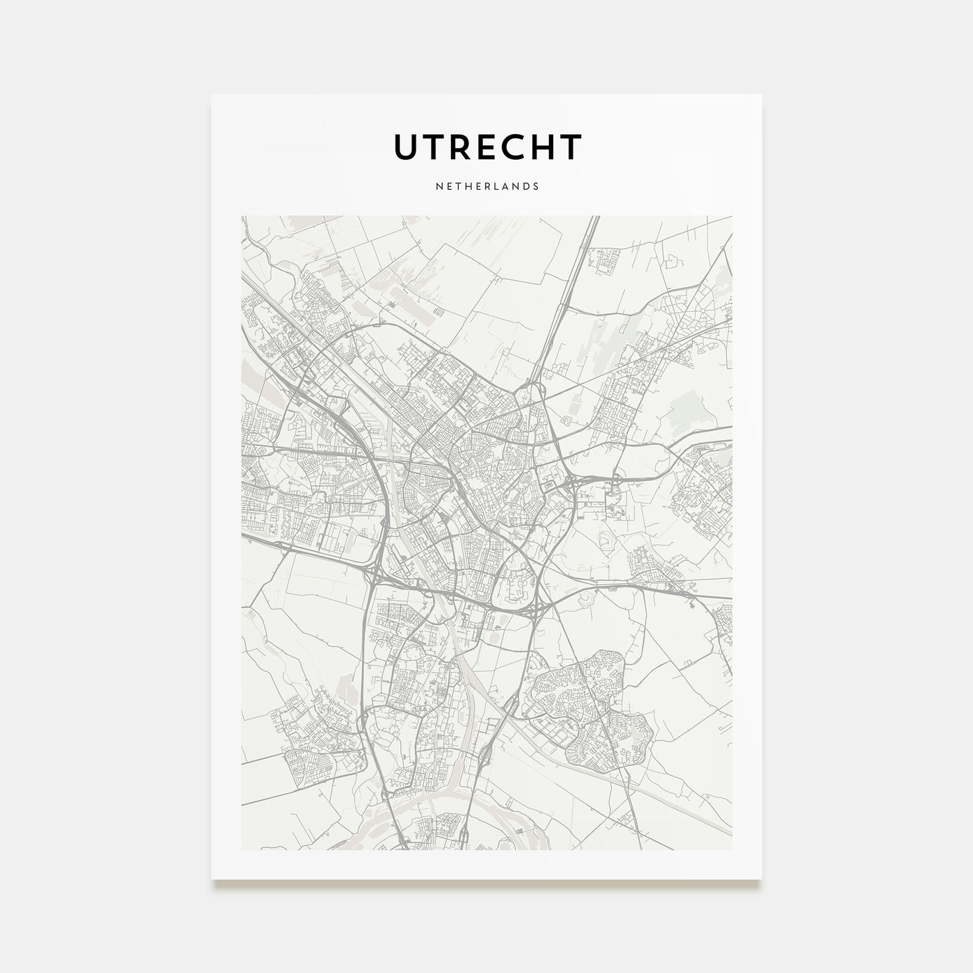 Utrecht Map Portrait Poster