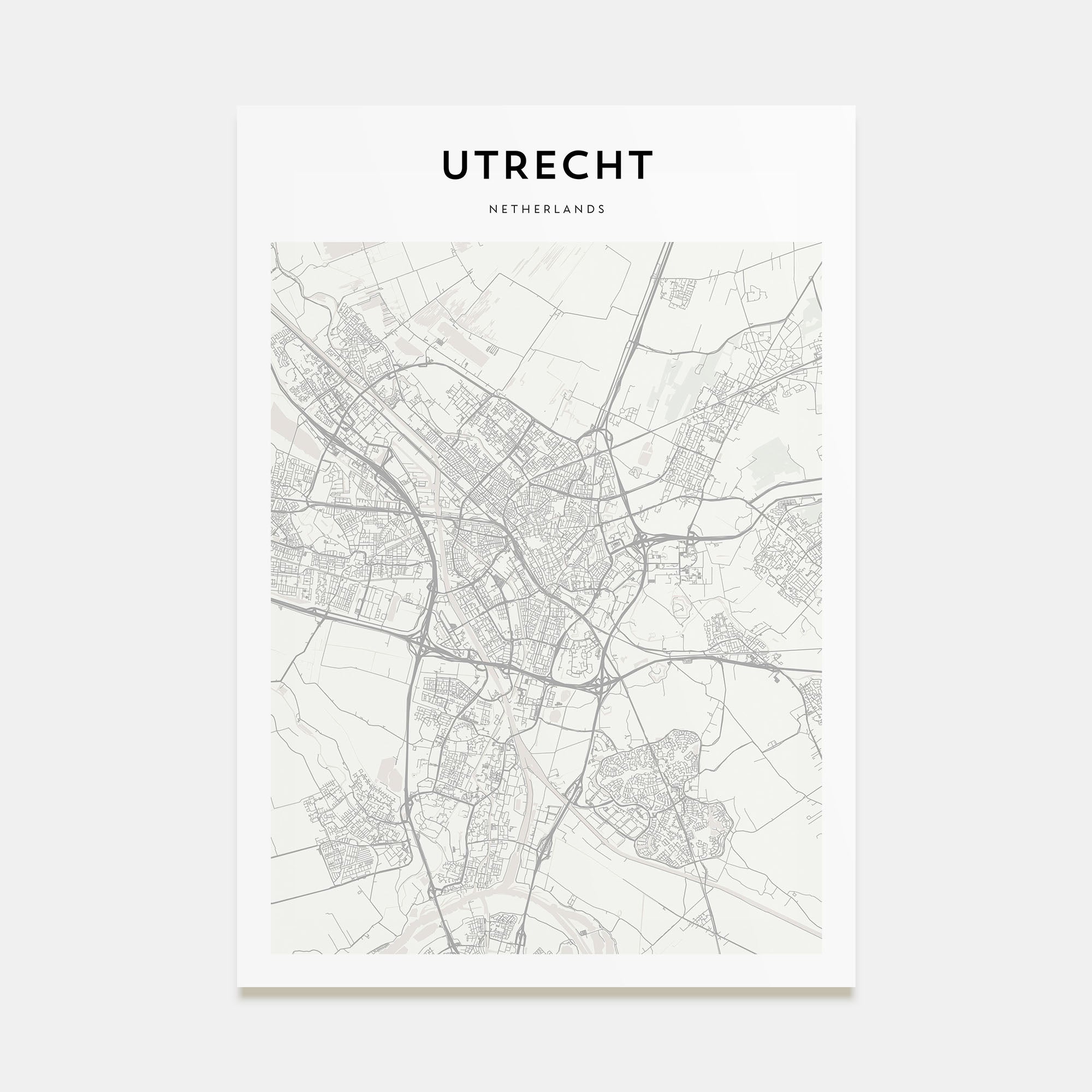 Utrecht Map Portrait Poster