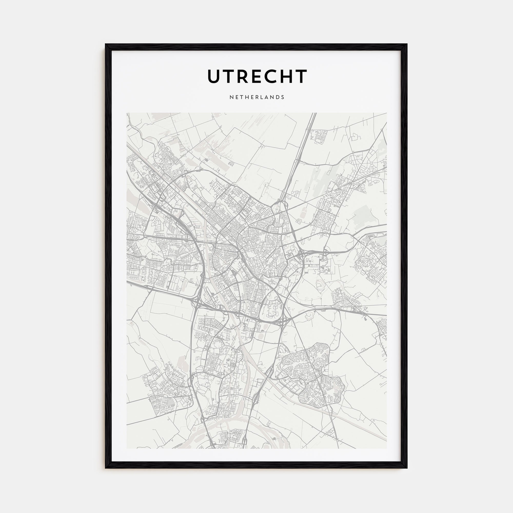 Utrecht Map Portrait Poster
