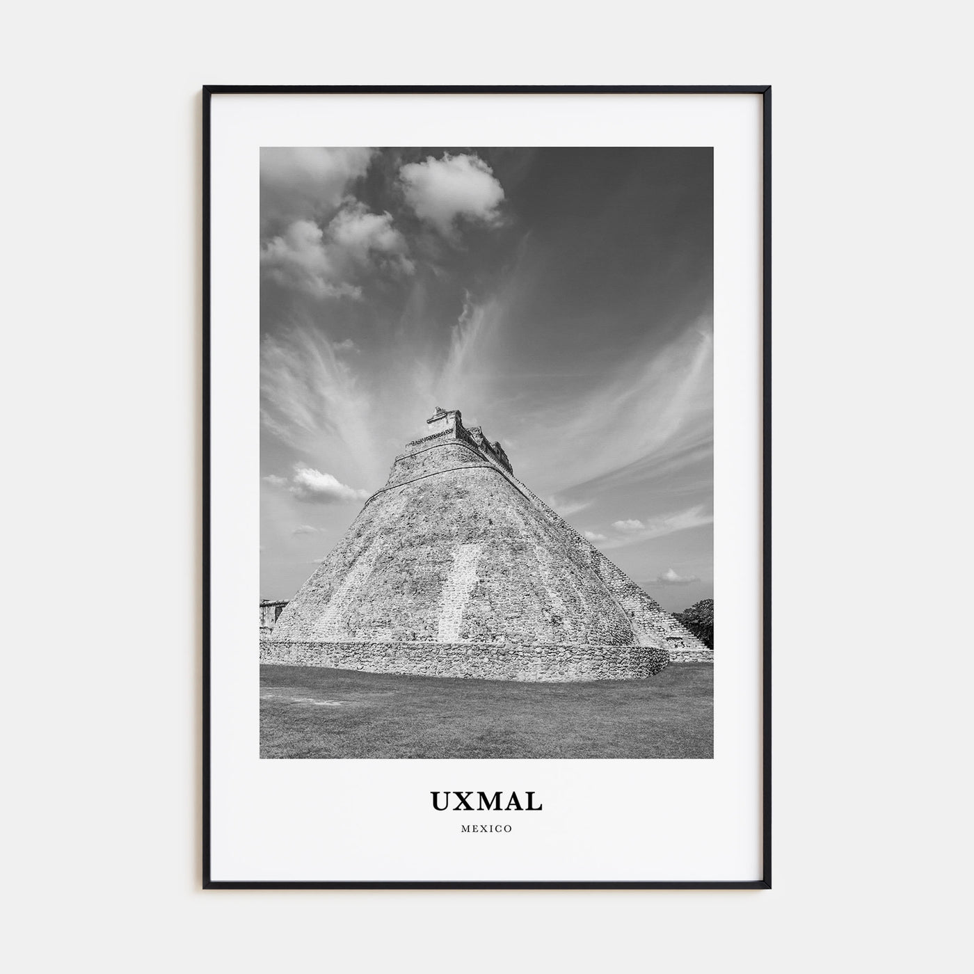 Uxmal Portrait B&W Poster