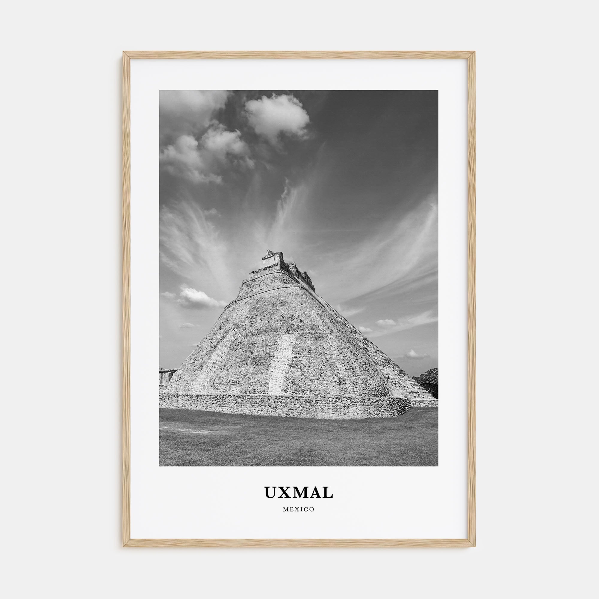 Uxmal Portrait B&W Poster