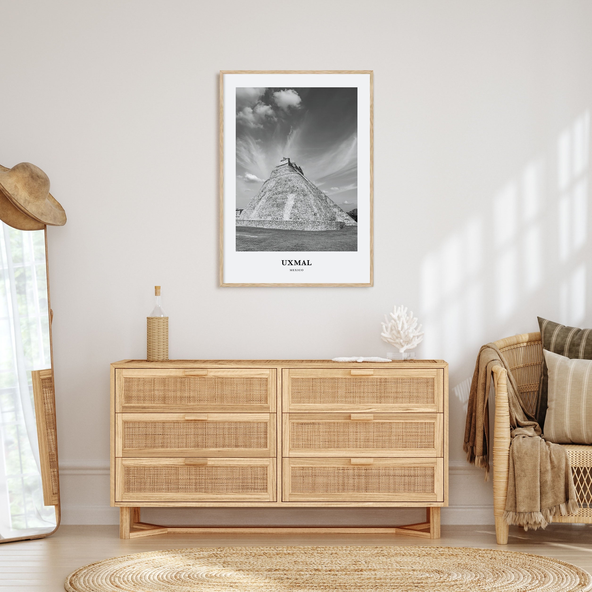 Uxmal Portrait B&W Poster