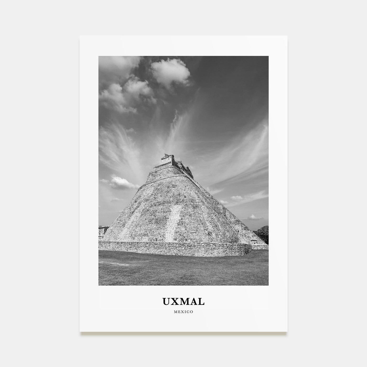 Uxmal Portrait B&W Poster