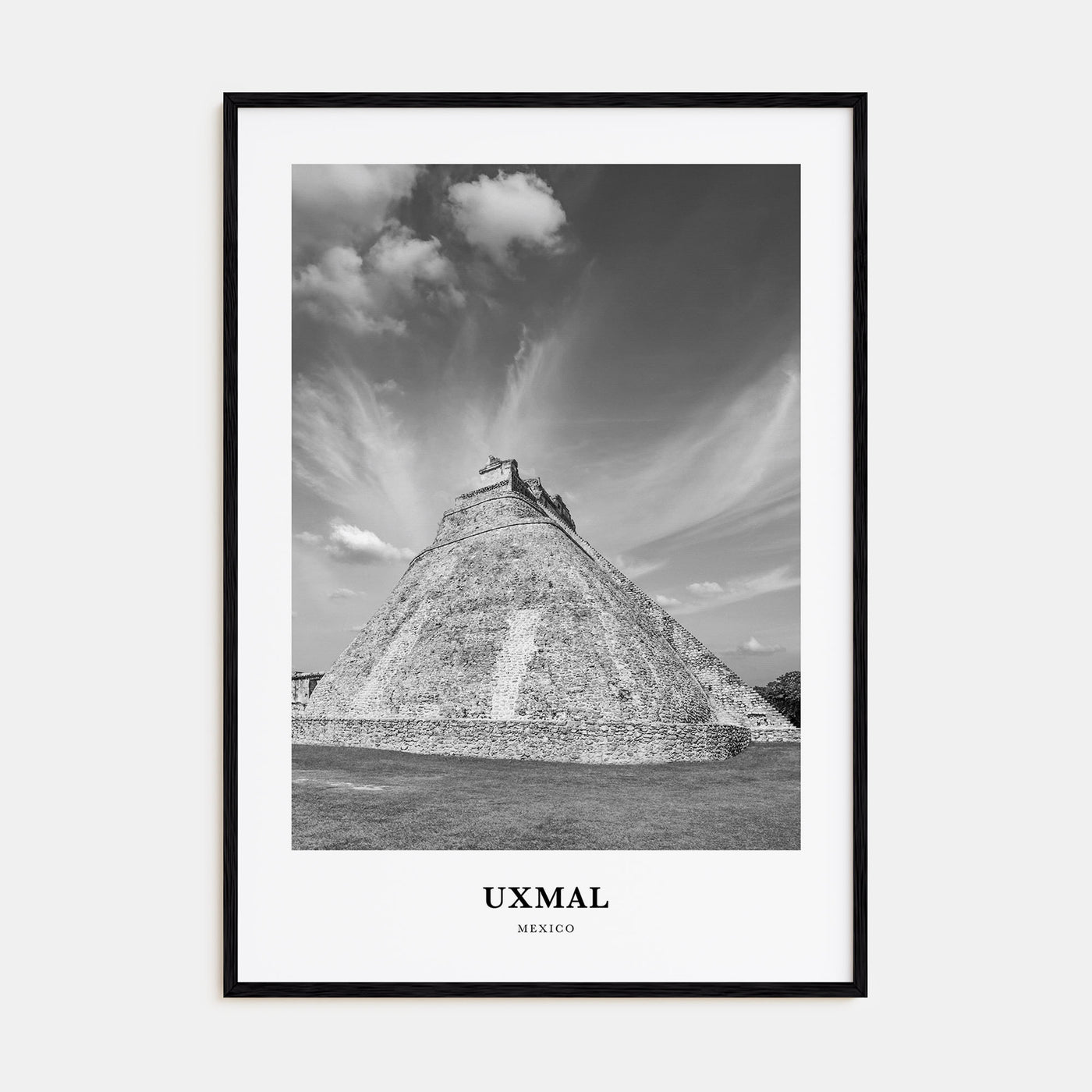 Uxmal Portrait B&W Poster