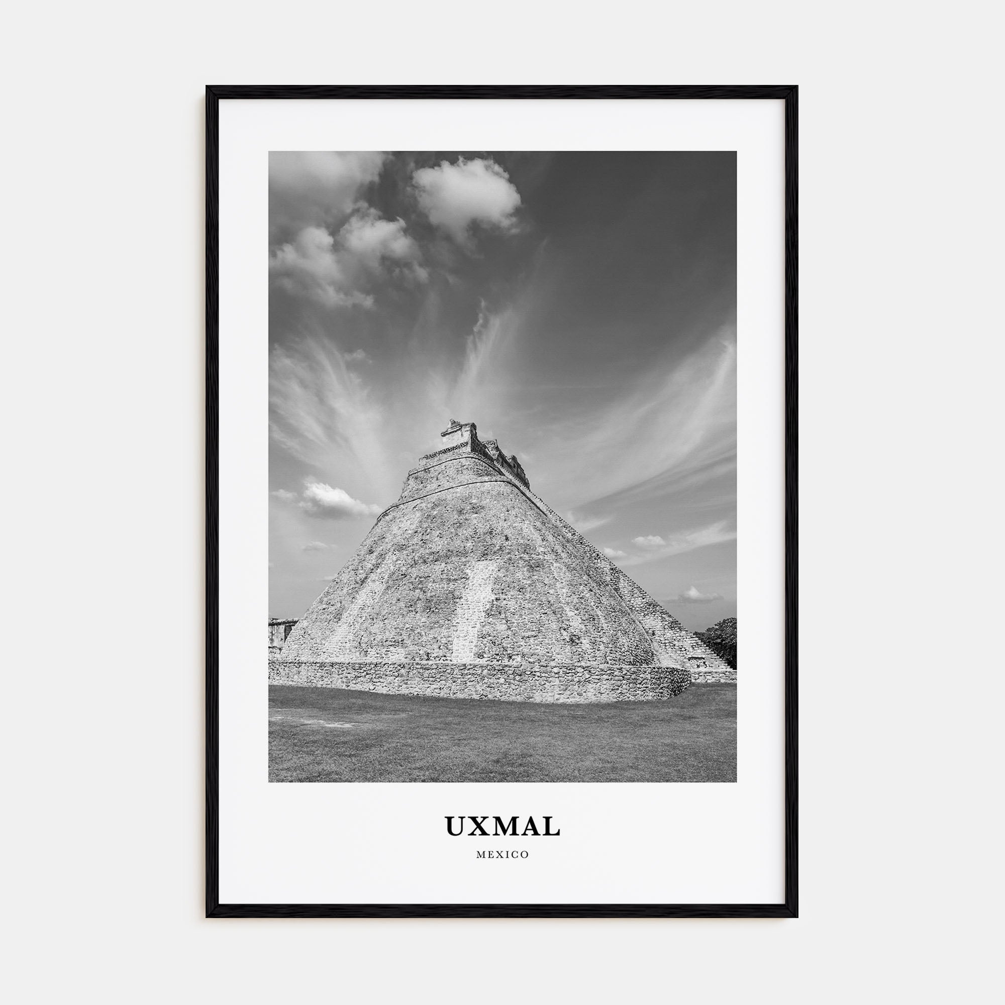 Uxmal Portrait B&W Poster