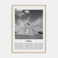 Uxmal Travel B&W Poster