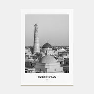 Uzbekistan Portrait B&W Poster