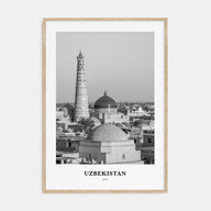Uzbekistan Portrait B&W Poster