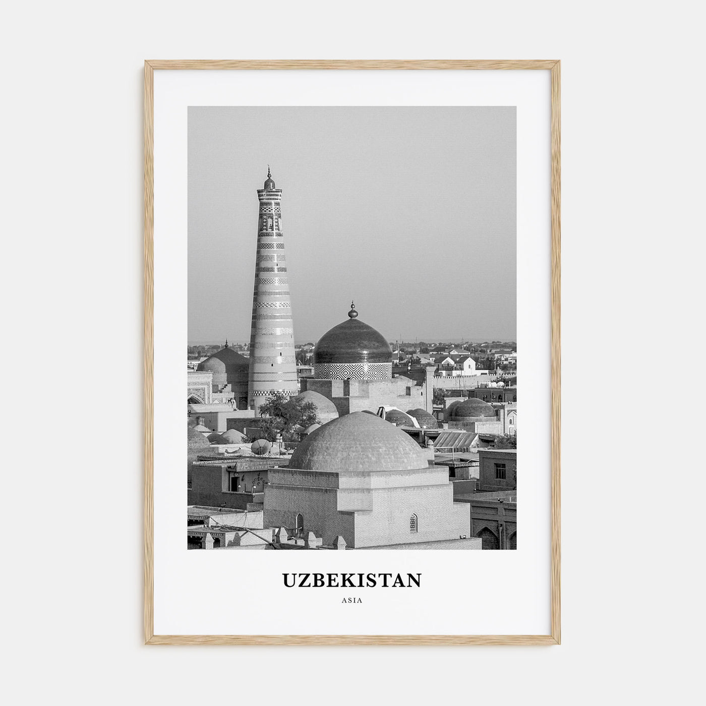 Uzbekistan Portrait B&W Poster