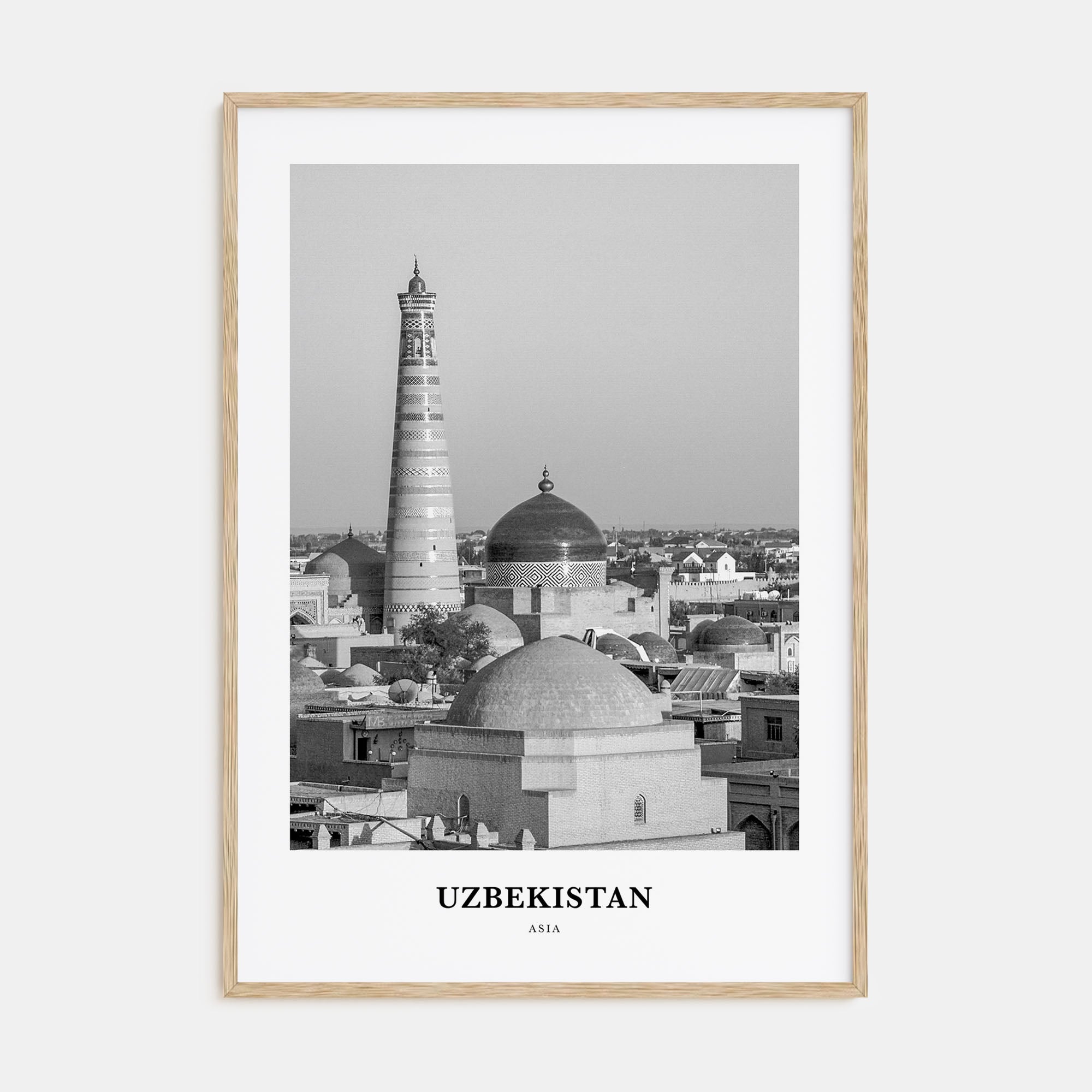 Uzbekistan Portrait B&W Poster