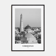Uzbekistan Portrait B&W Poster