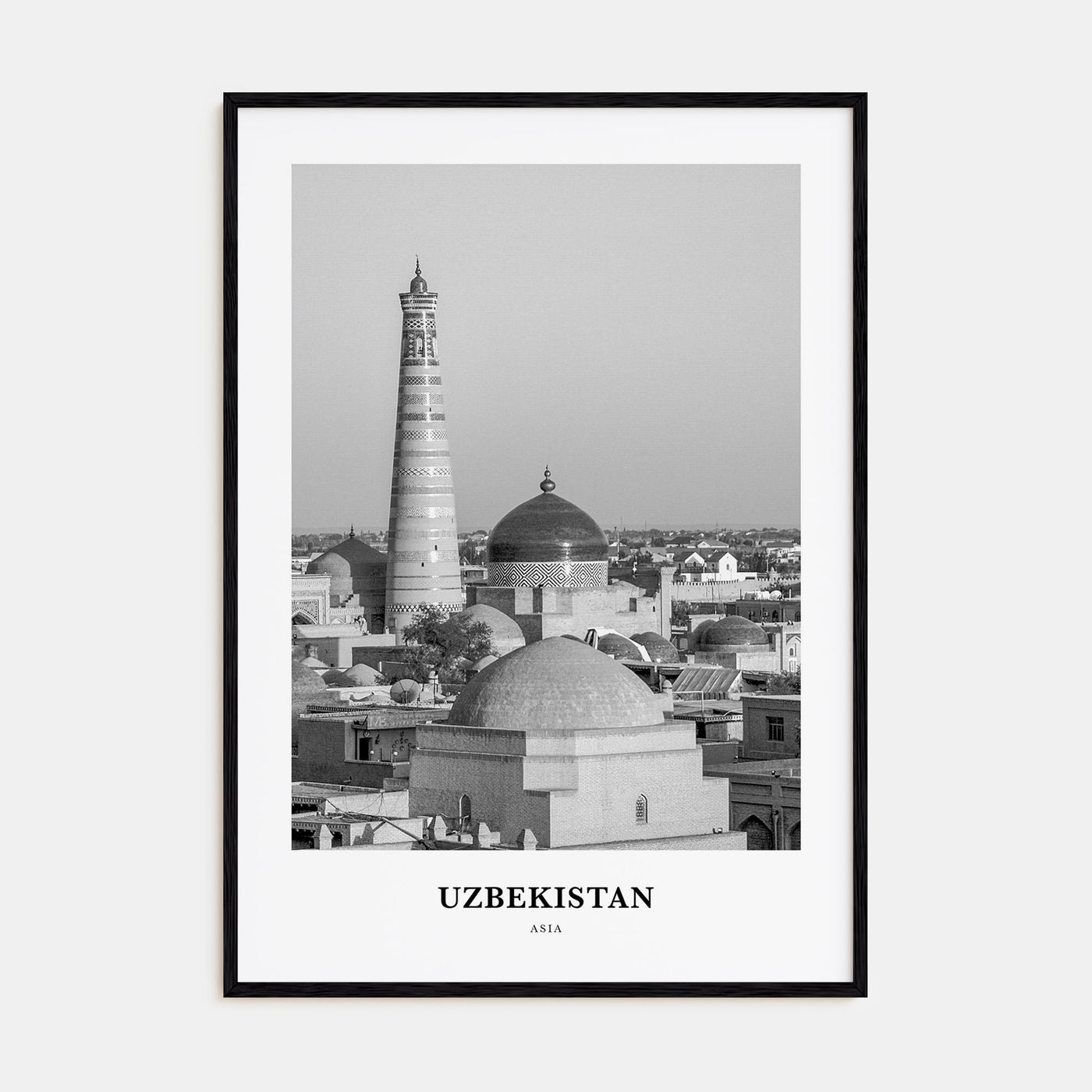 Uzbekistan Portrait B&W Poster