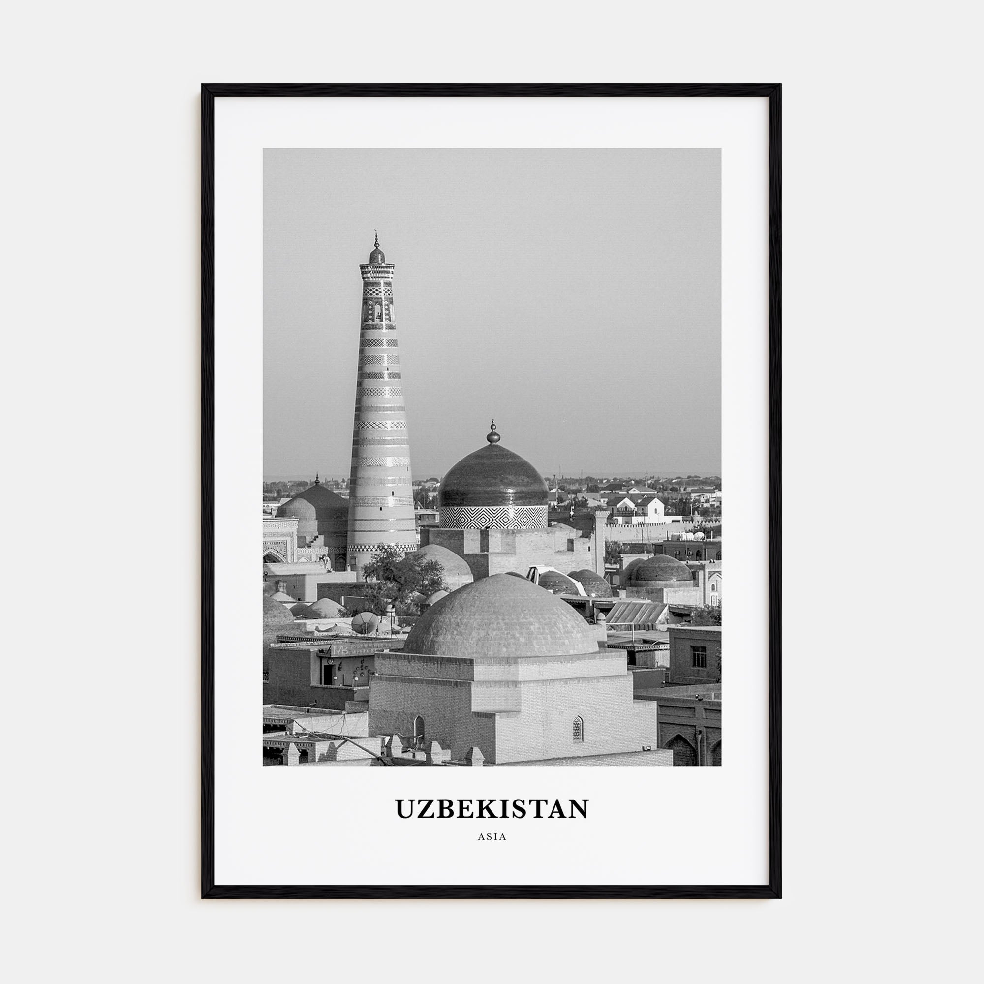 Uzbekistan Portrait B&W Poster