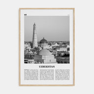 Uzbekistan Travel B&W Poster