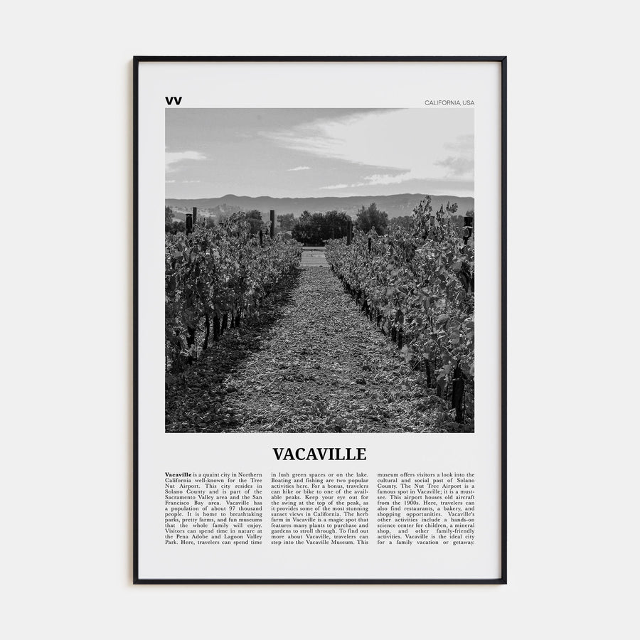 Vacaville Travel B&W Poster