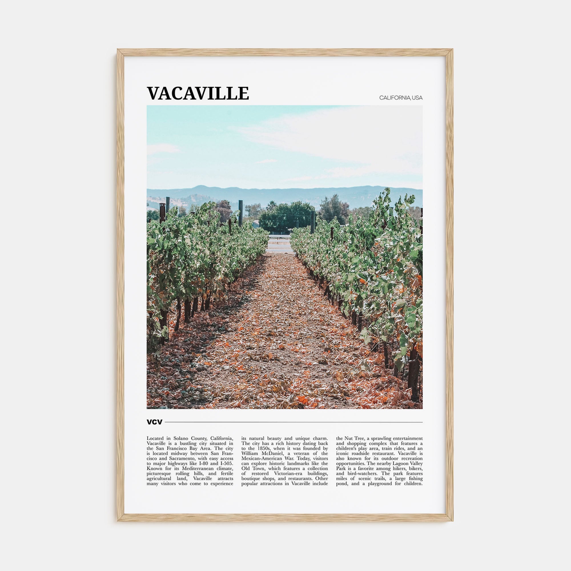 Vacaville Travel Color Poster