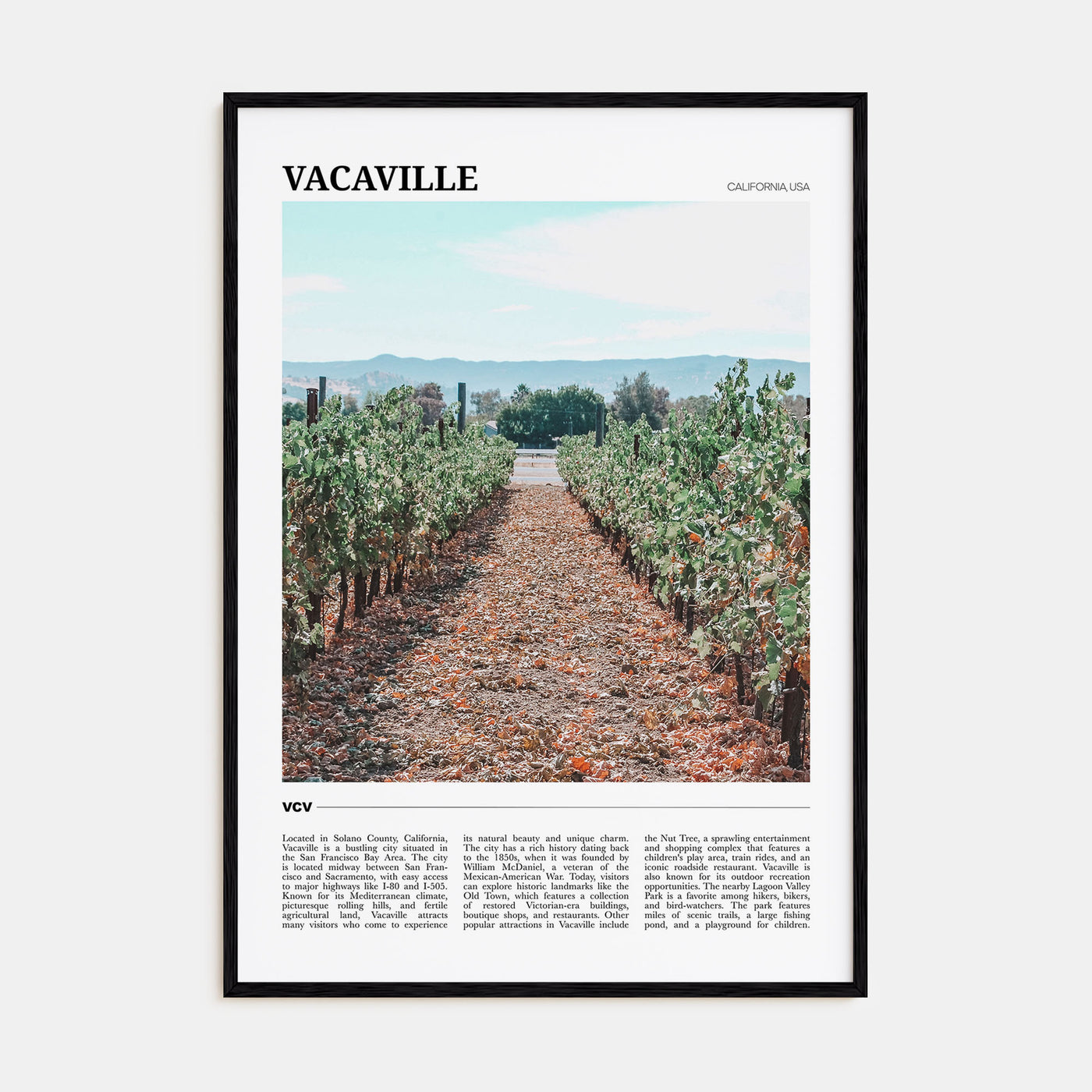 Vacaville Travel Color Poster