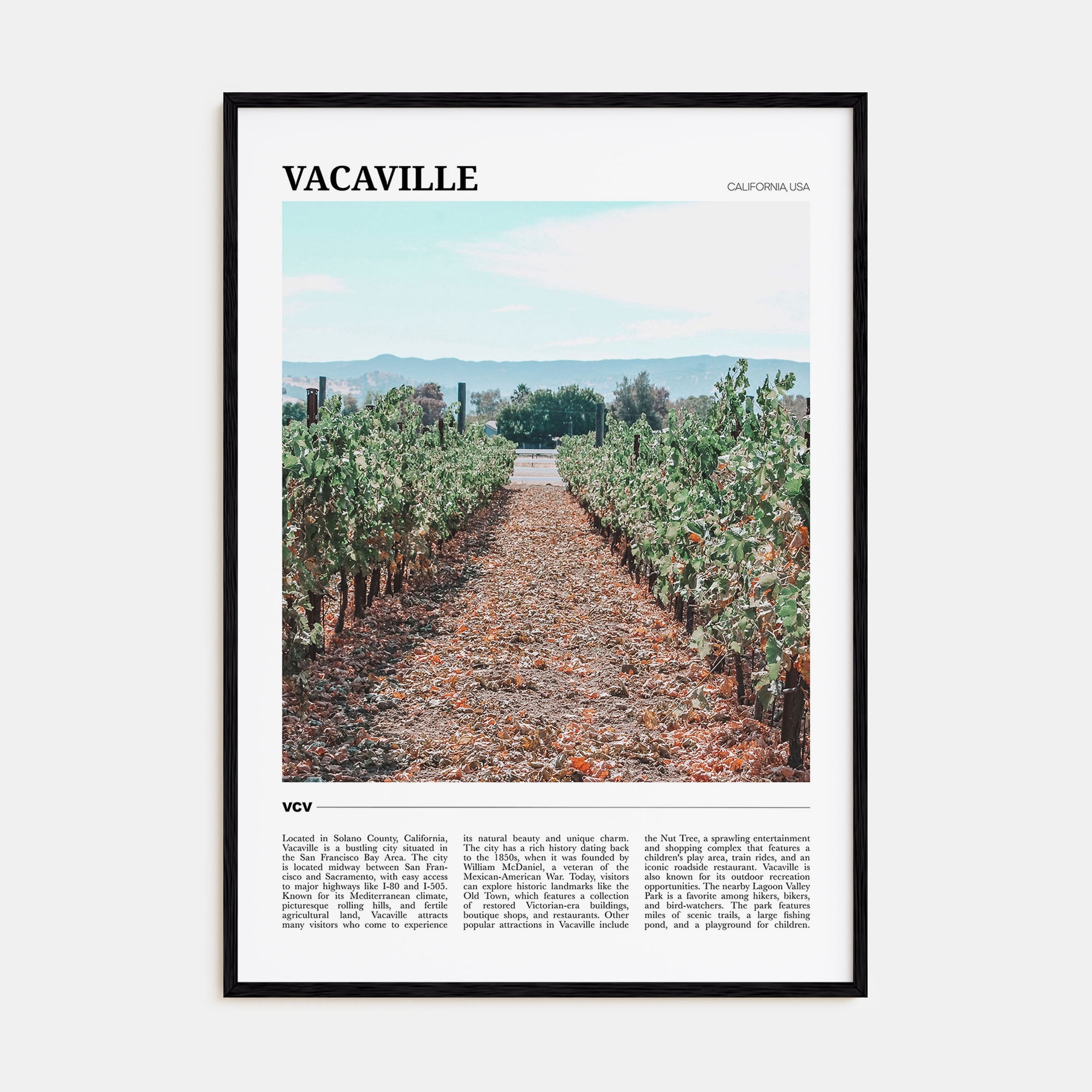 Vacaville Travel Color Poster
