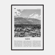 Vaduz Travel B&W Poster