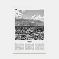 Vaduz Travel B&W Poster