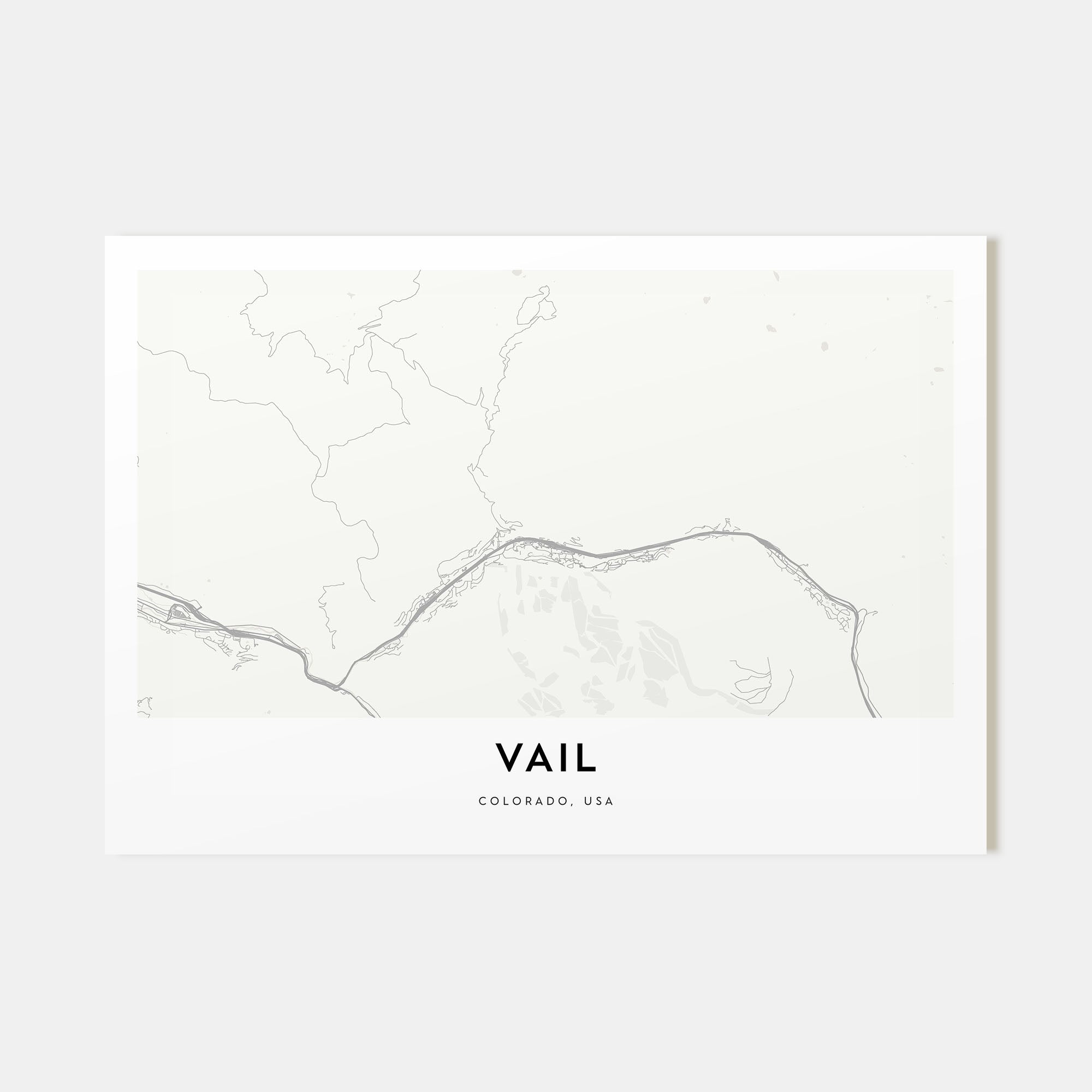 Vail Map Landscape Poster