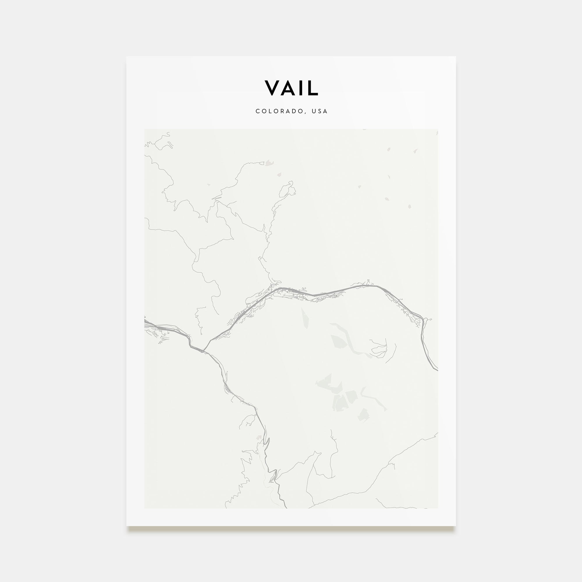 Vail Map Portrait Poster