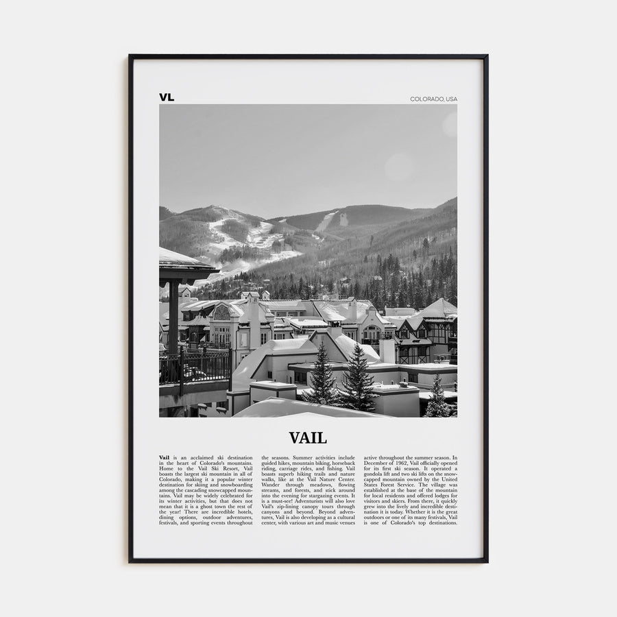 Vail Travel B&W Poster