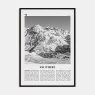 Val d'Isère Travel B&W Poster