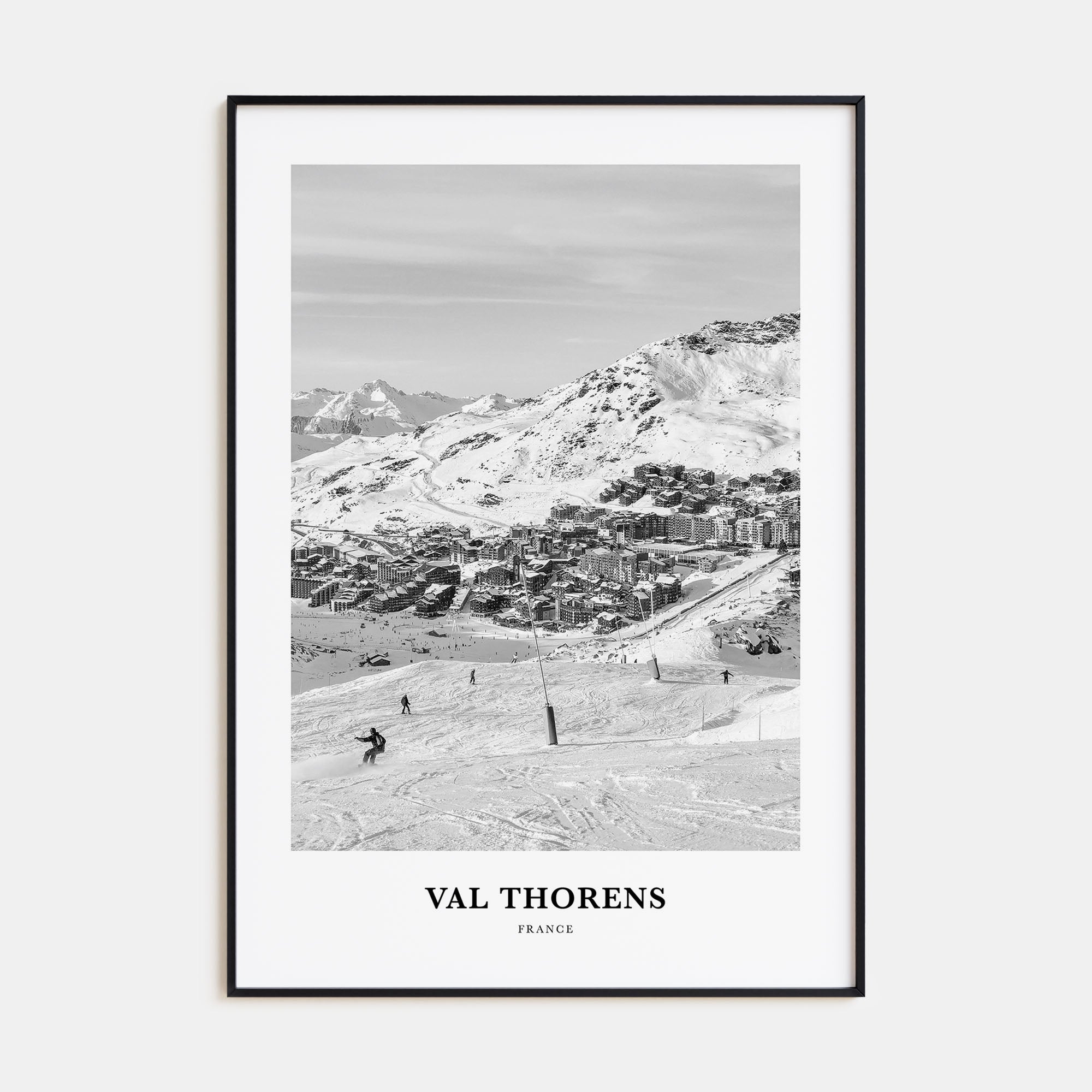 Val Thorens Portrait B&W Poster