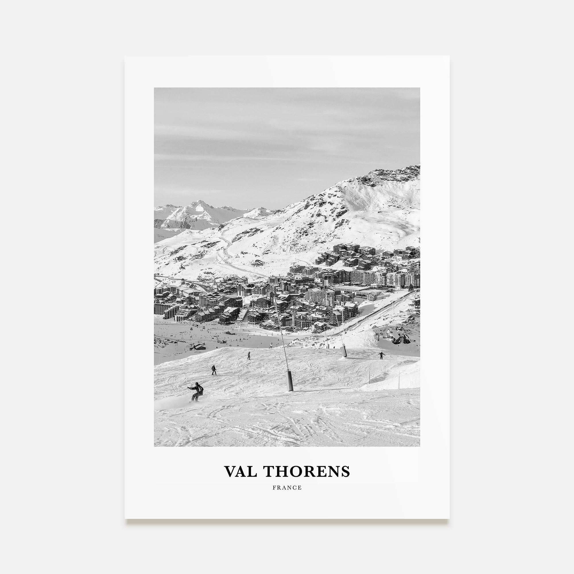 Val Thorens Portrait B&W Poster