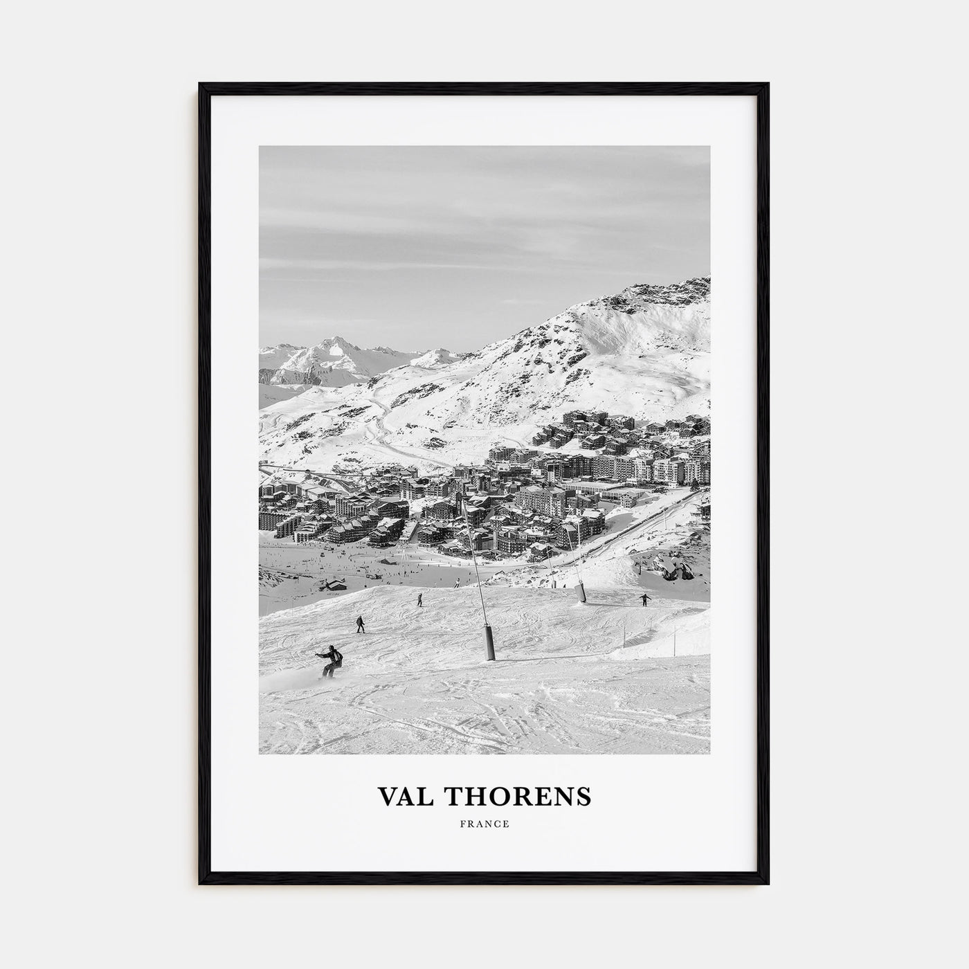 Val Thorens Portrait B&W Poster