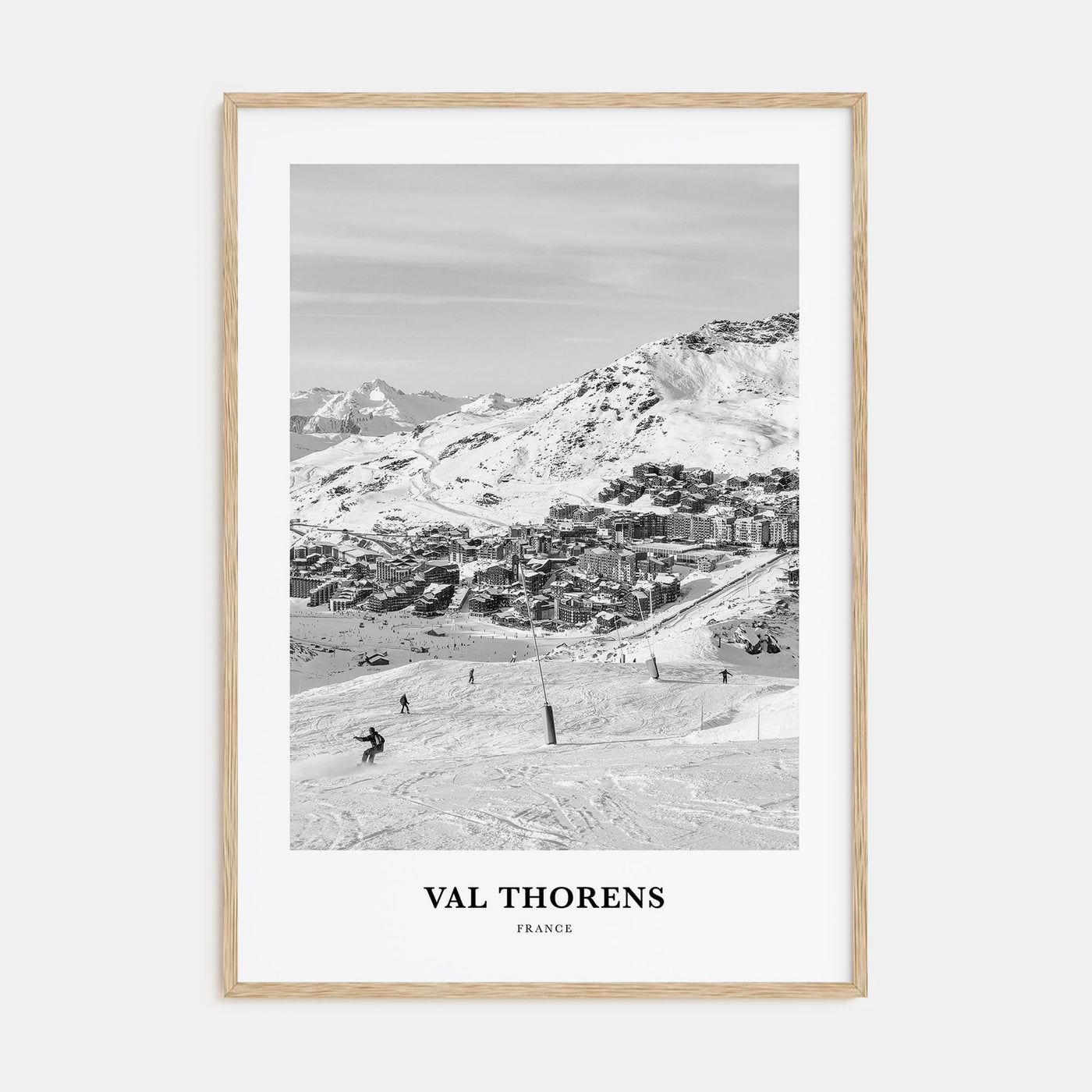 Val Thorens Portrait B&W Poster
