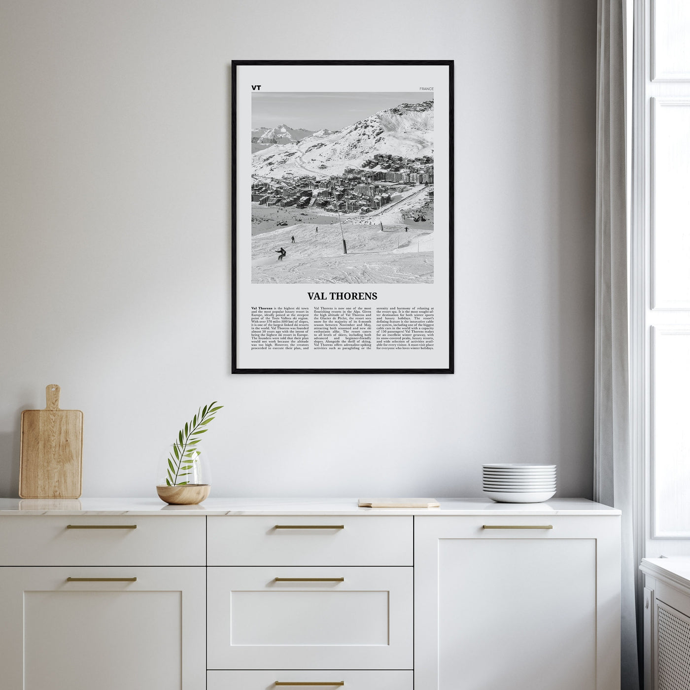 Val Thorens Travel B&W Poster