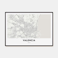 Valencia Map Landscape Poster