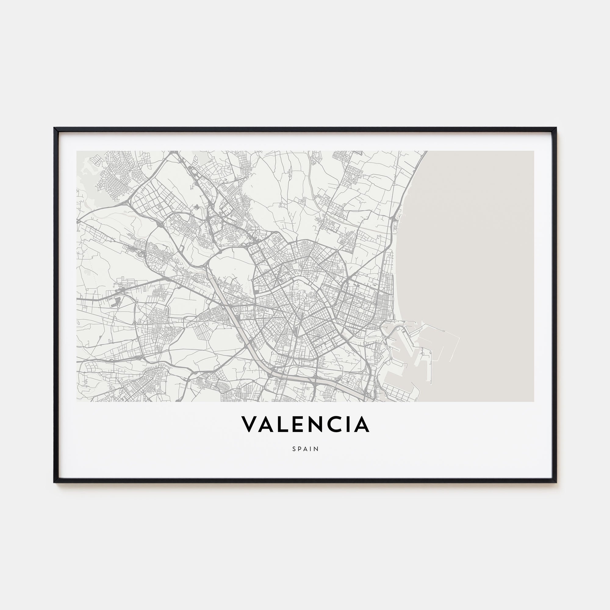 Valencia Map Landscape Poster