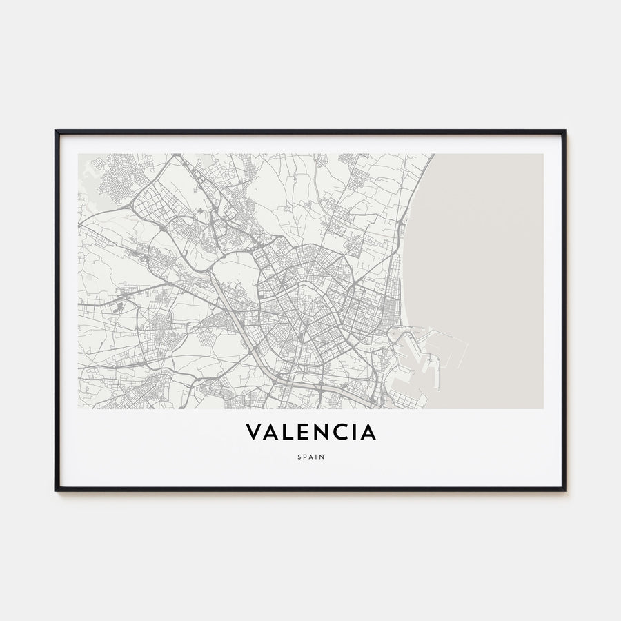 Valencia Map Landscape Poster